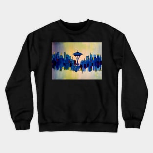 Abstract painting of the Seattle landscape Crewneck Sweatshirt